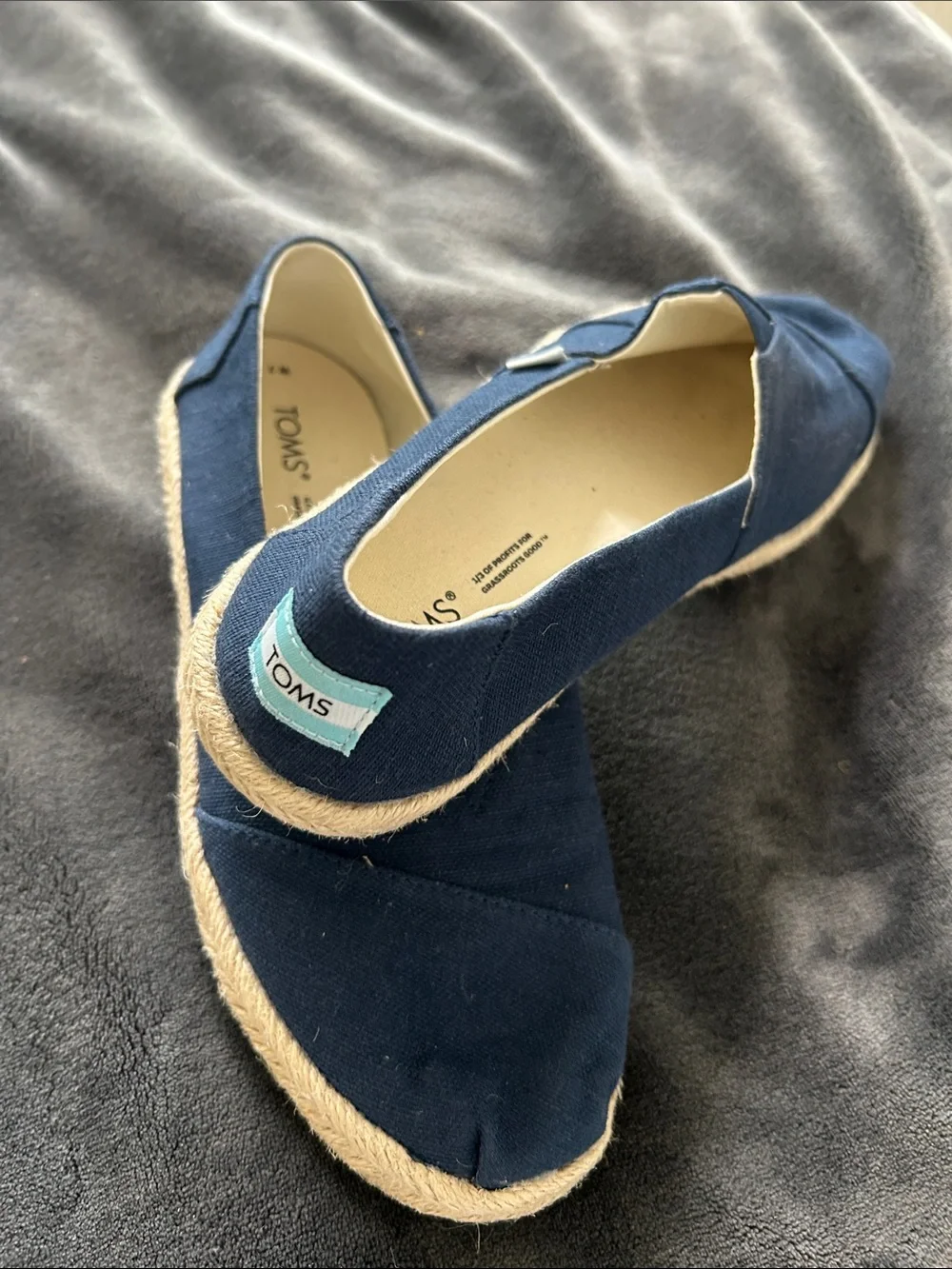 Toms Women's Slip-On Espadrilles in Navy Blue